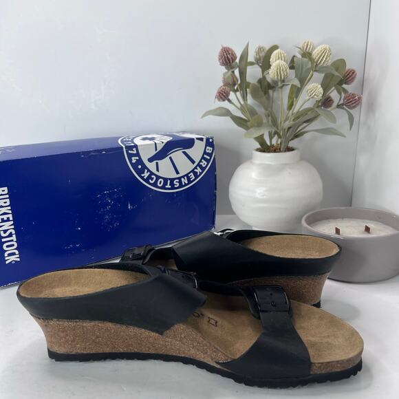 Papillio Birkenstock Emina Leather Wedge Sandal Narrow Fit Women 12/Men 10 NWB - Picture 7 of 10